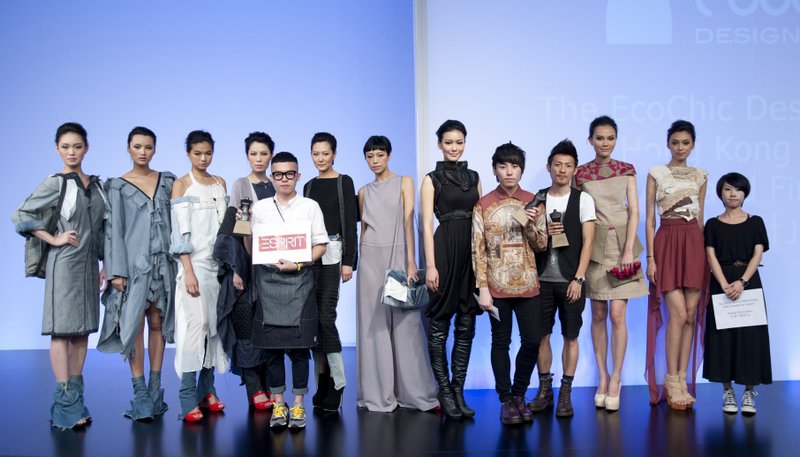 The EcoChic Design Award Hong Kong 2012 Winners with their textile waste reducing collections
