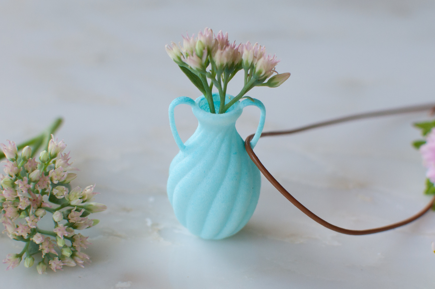 BRIGHT BLUE AMPHORA VASE NECKLACE, via www.wearableplanter.com/, SOLD OUT