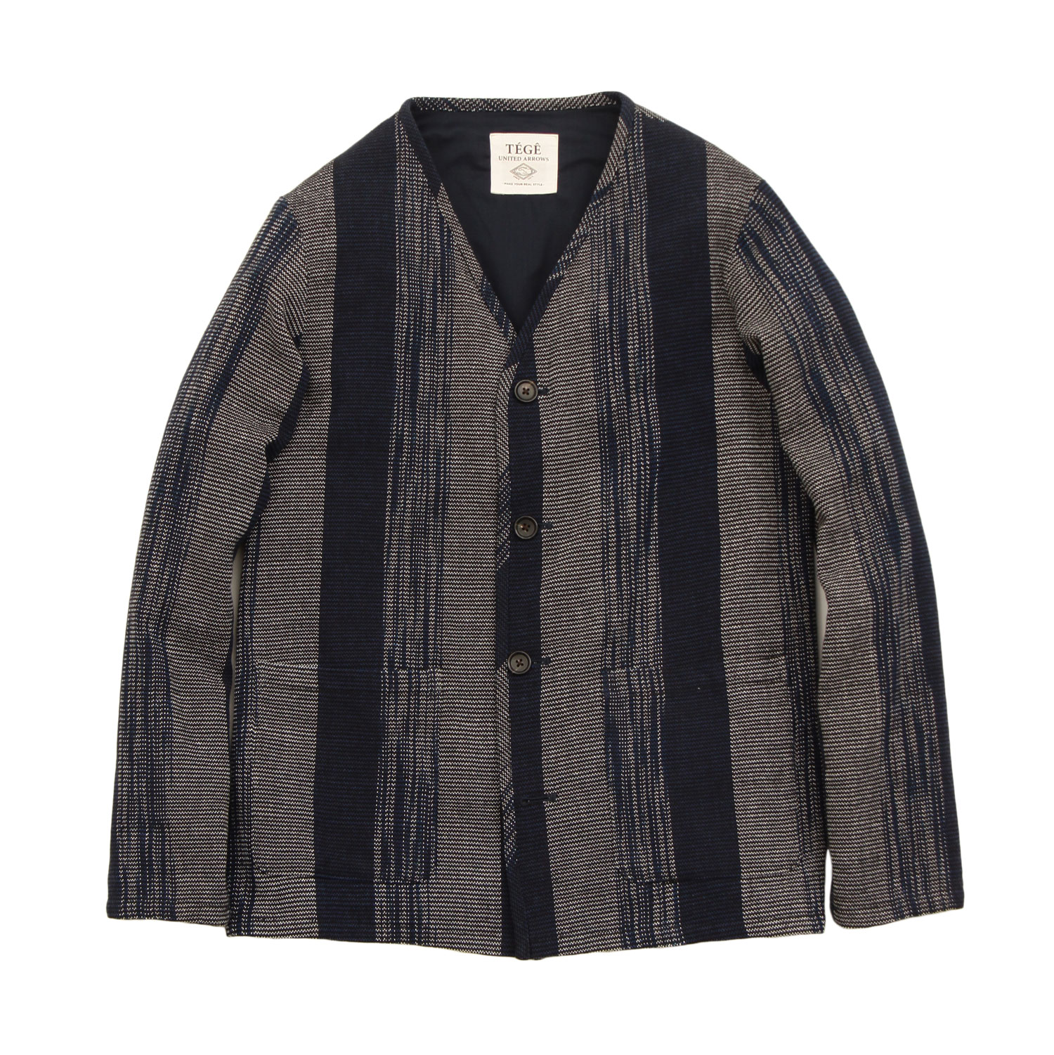 ノーカラージャケット・ネイビー(¥48,000+税)